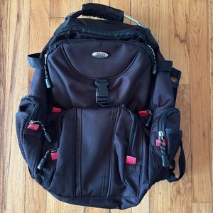 G H BASS &COMPANY Backpack Laptop Bag BLK Polyester Good Condition Many Pockets